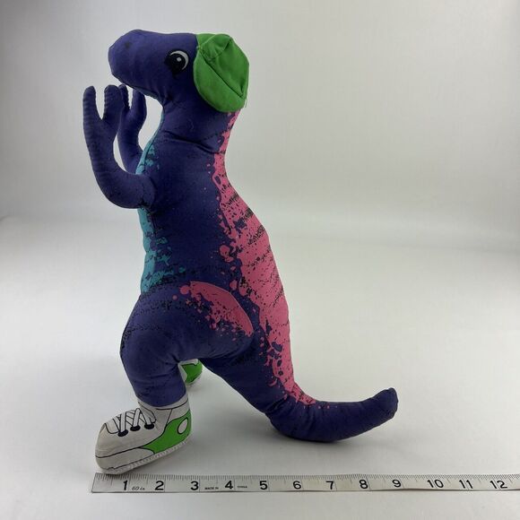 CLOUD 9 Trex Dinosaur Carnival Plush VTG 80s 90s Sneakers Shoes Hat Colorful Toy - Picture 11 of 11